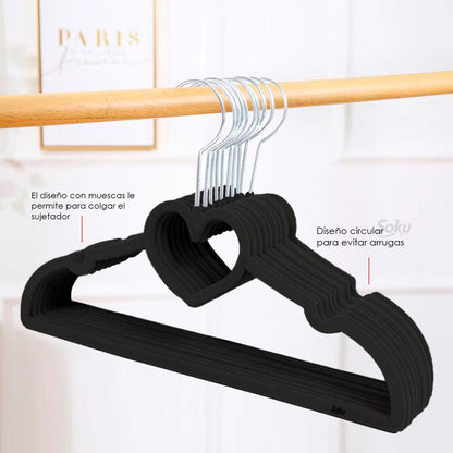 Soku 10 Ganchos Acero Terciopelo Organizador Closet Kawaii