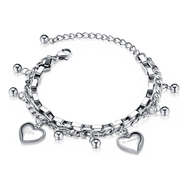Soku Pulsera Personalizada Cadena Acero Inoxidable Dura Vida