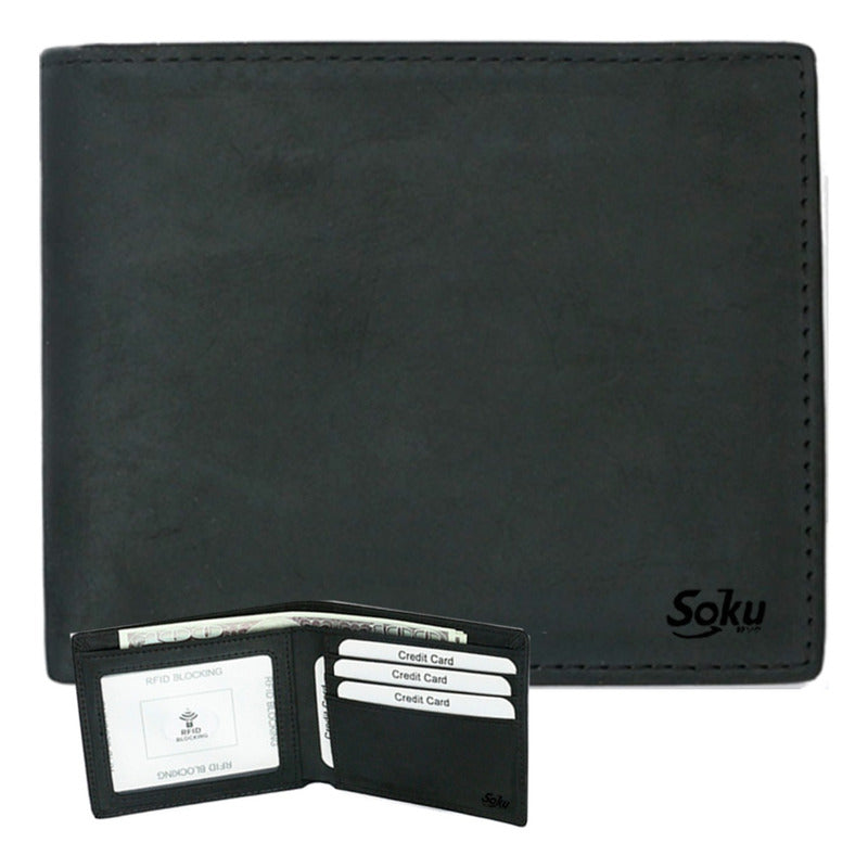 Cartera Billetera Antirrobo Microfibra Piel Premium Genuina