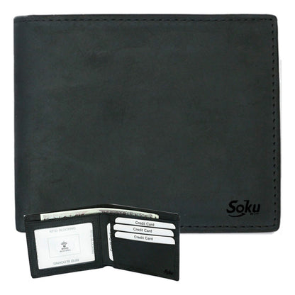 Cartera Billetera Antirrobo Microfibra Piel Premium Genuina