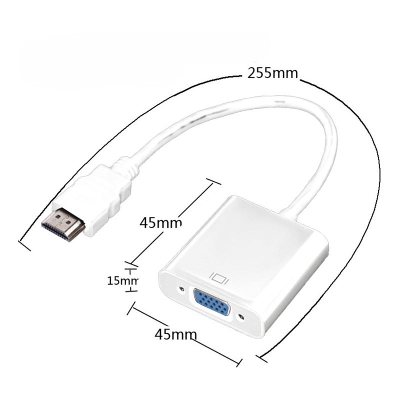 Hdmi A Vga Cable Convertidor Tv Inteligente Pc A Tableta Aux