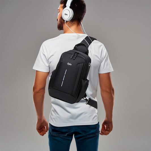 Soku Mochila De Pecho Audifonos Impermeable Estilo Calidad