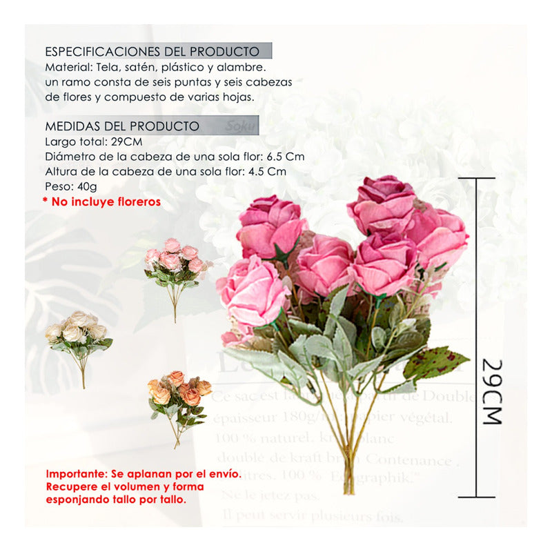 Soku Bouquet Rosas Flores Quinceñera Boda Centro Mesa