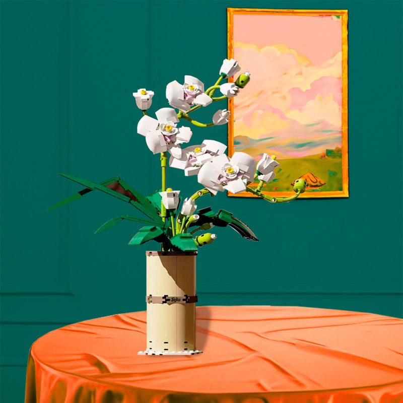 Soku Flores Orquideas Blancas Bloques Construcción Decora