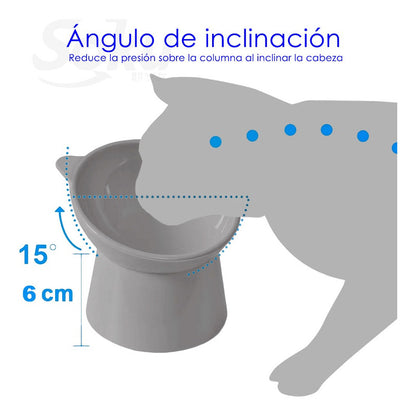 Soku Tazon Plato Para Gatos Perros Mascotas Kawaii Elevado