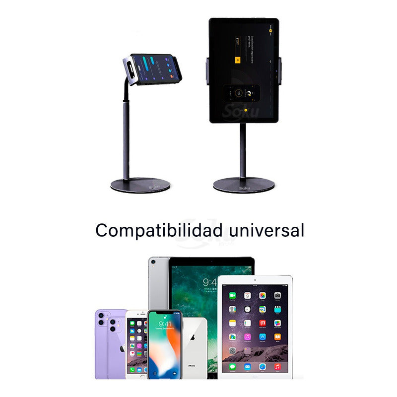 Soku Base Celular Mini Tableta Soporte Gira 360 4.7'' A 7''