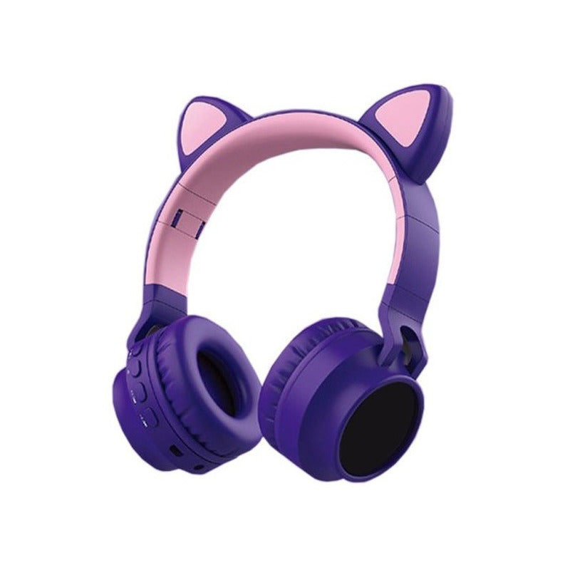 Audifonos Gamer Inhalambricos Led Auriculares Gato Micro Sd