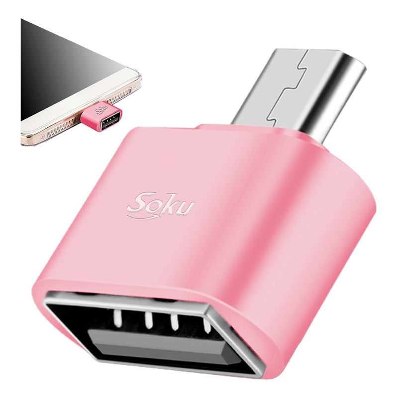 Soku Lector Otg Micro Usb V8 A Usb 2.0 Adaptador Cel