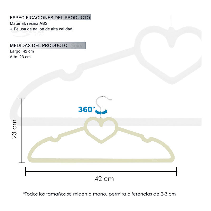 Soku 10 Ganchos Acero Terciopelo Organizador Closet Kawaii