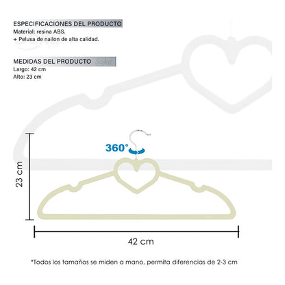 Soku 10 Ganchos Acero Terciopelo Organizador Closet Kawaii