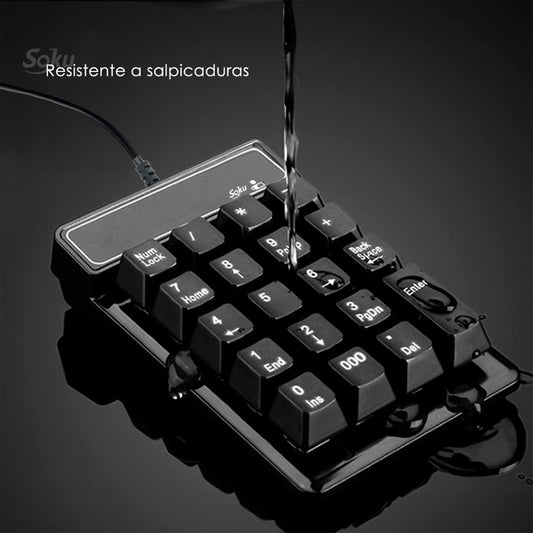 Mini Teclado Numérico Cable Con Usb 19 Teclas Para Mac Y Pc