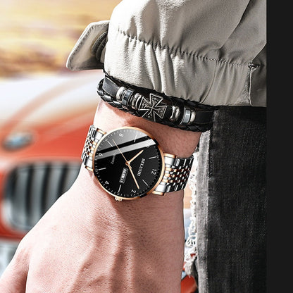 Reloj Hombre Inoxidable Fluorecente Resistente Agua 3 Bar Bs