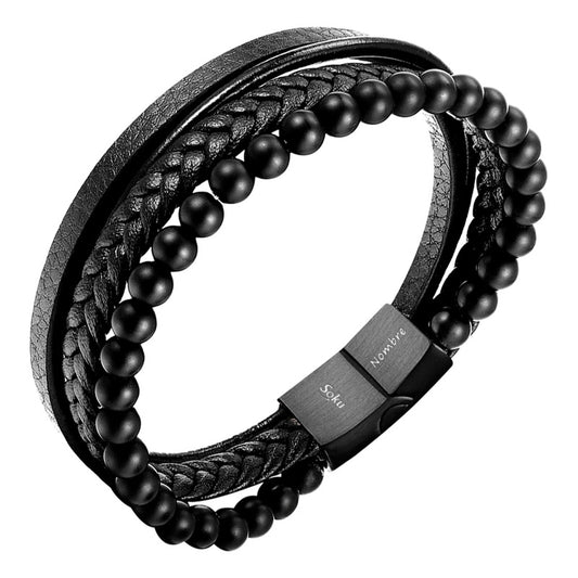 Soku Pulsera Personalizada Acero Inoxidable Lava Micro Piel