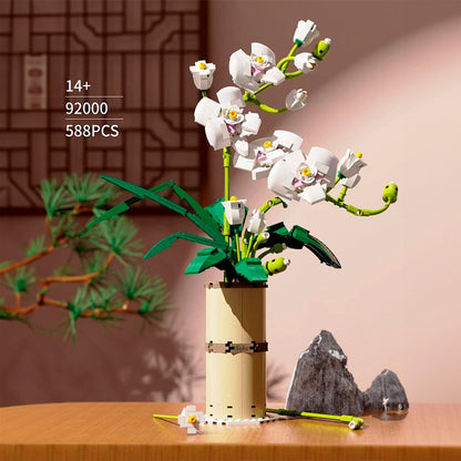 Soku Flores Orquideas Blancas Bloques Construcción Decora