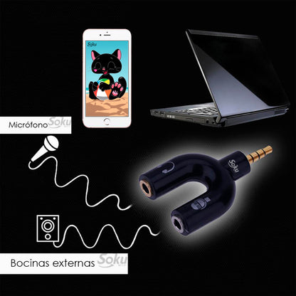 Mini Adaptador Divisor De Audio Microfono Audifono Calidad