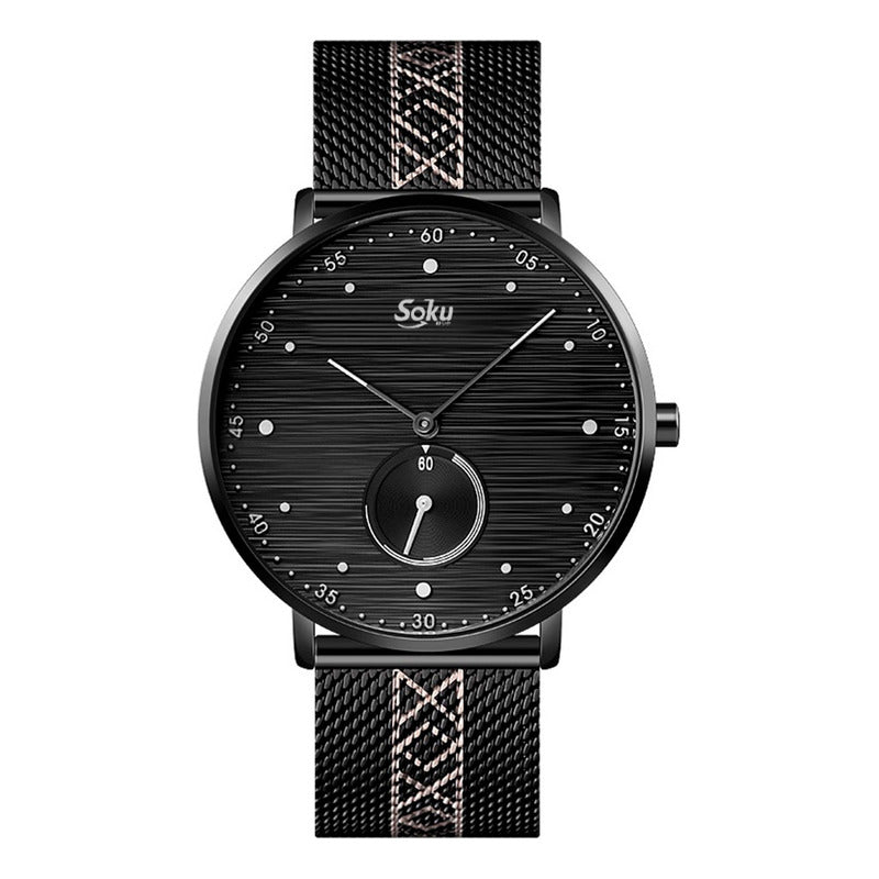 Reloj Acero Malla Inoxidable Cronometro Real Contra Agua Sk