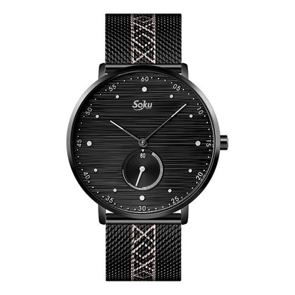 Reloj Acero Malla Inoxidable Cronometro Real Contra Agua Sk