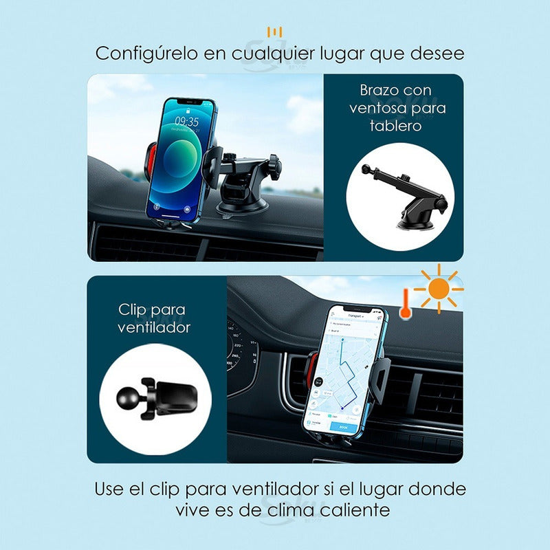 Porta Celular Soporte Gps Auto Universal Manos Libres 360º
