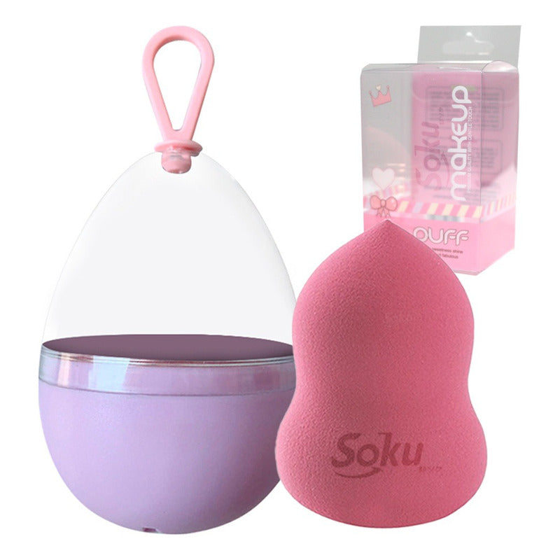 Soku Esponja Maquillaje Humedo Seco Foam Estuche Viaje