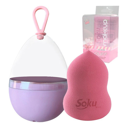 Soku Esponja Maquillaje Humedo Seco Foam Estuche Viaje