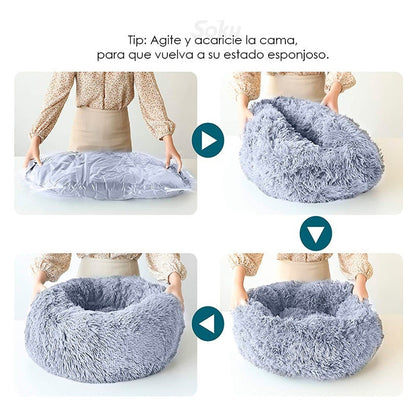 Cama Perro Cojin Puff Gato Anti Estres Extra Suave Mascota