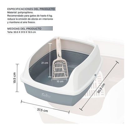Arenero Gato Extension Anti Derrame Pala Caja Extra Grande