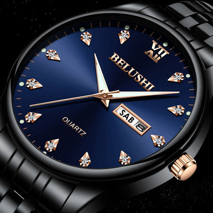 Reloj Acero Inoxidable Brillantes Fechador Contra Agua Bs