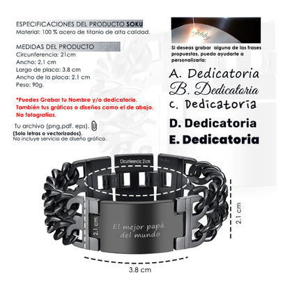Pulsera Esclava  Personalizable Acero Inoxidable Al Titanio