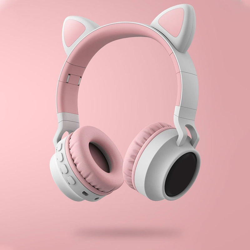 Audifonos Gamer Inhalambricos Led Auriculares Gato Micro Sd
