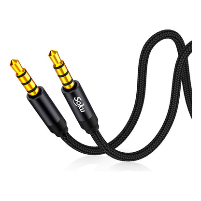 Cable Auxiliar Estereo 2 Jack 3.5mm Machos 4 Polos 1.5m