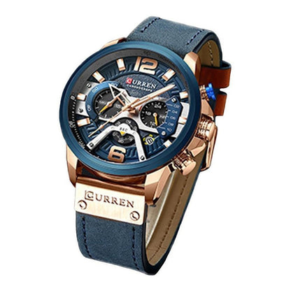 Reloj Cuero Lujo Cronometro Original Calendario Taquímetro C