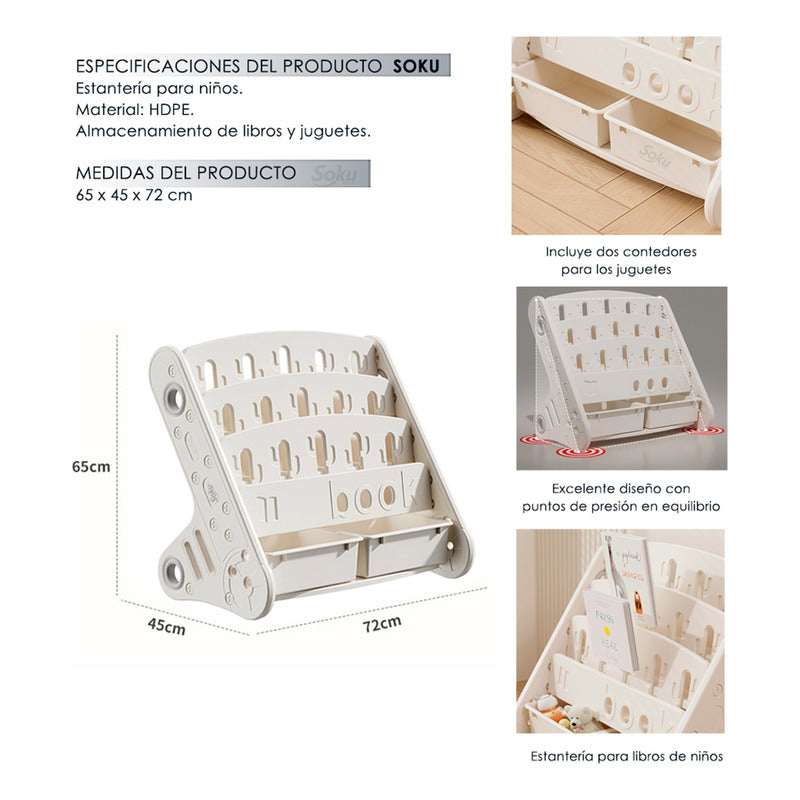 Soku Organizador Juguetes Libros Niños Kinder Ludoteca