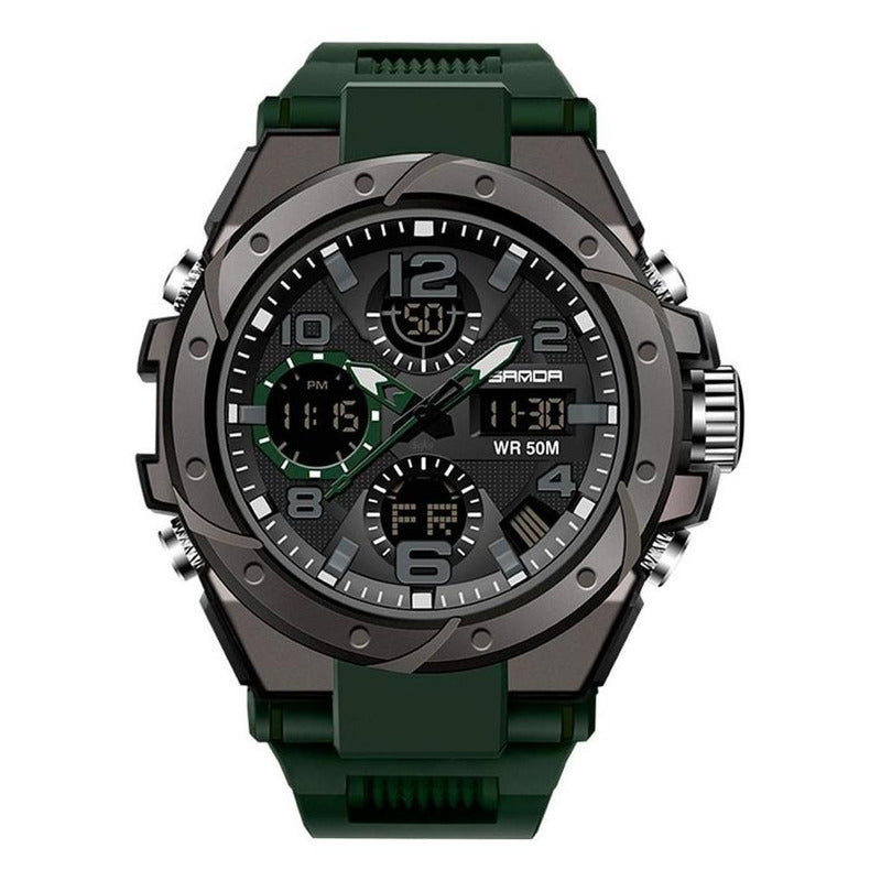 Reloj Dual Digital Led Militar Uso Rudo Contra Agua 5 Bar Sd