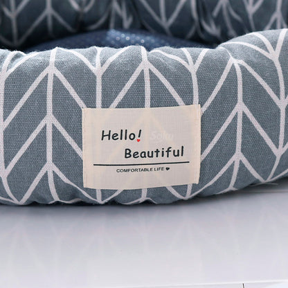 Cama Nido Perro Gato Firme Extra Suave Cojin Extraible Lino