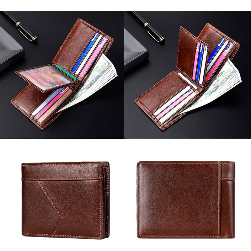Soku Cartera Ejecutiva Antirrobo Rfi Piel Genuina Premium