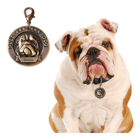 Placa Perro Personalizada Inoxidable  Razas Medalla Grande