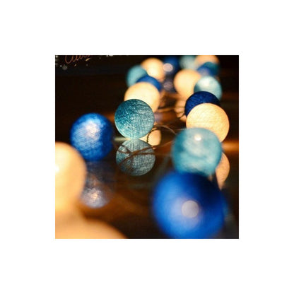 Serie Luces Eventos Fiesta 20 Esferas Grandes Algodón Pilas