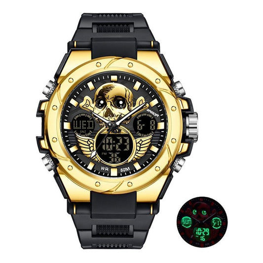 Reloj Dual Militar Deportivo Chopper Calavera Anti Shock Sd