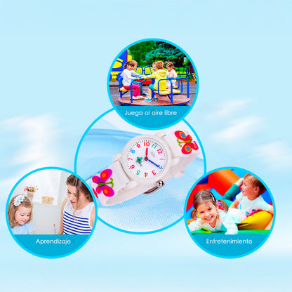 Reloj Niña Mariposa 3d Kawaii Impermeable Calidad
