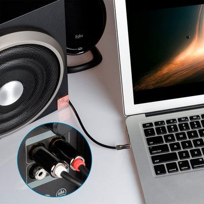 Cable Audio Auxiliar Plug Jack 3.5 Mm Macho A 2 Rca 2 M Pro