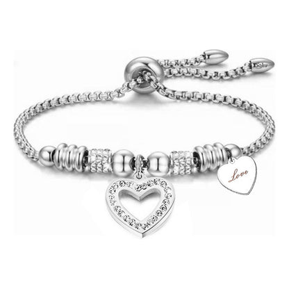 Soku Pulsera Personalizada Inoxidable Zirconias Corazon