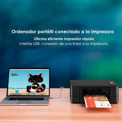 Cable Impresora Usb A A B High Performance Para Hp Xerox 3m