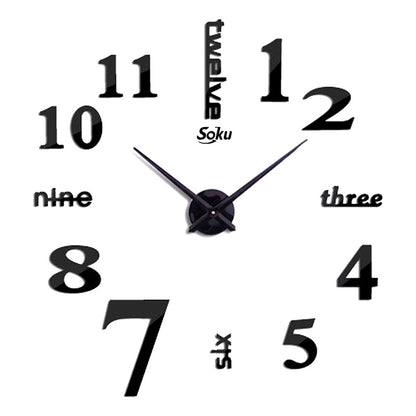 Soku Reloj De Pared 3d Sala Oficina Gigante Durable