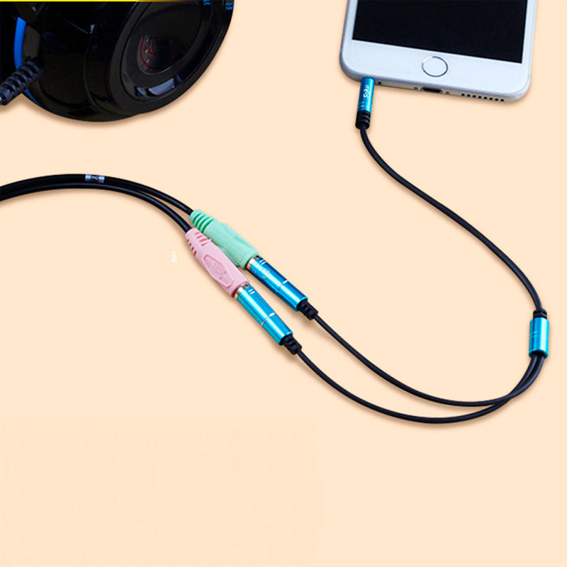 Soku Cable Divisor De Audio 3.5 Mm Mic Grabación Audifonos