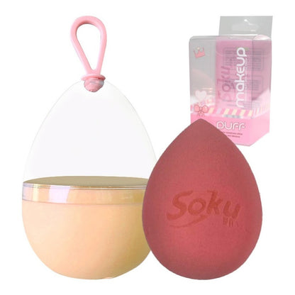 Soku Esponja Maquillaje Humedo Seco Foam Estuche Viaje