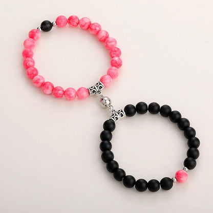 Pulseras Duo Pareja Piedra Iman Eterno Dije Personalizable
