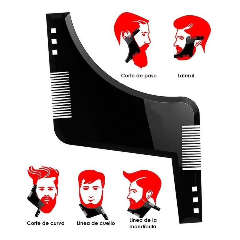 2x Plantillas Para Barba Peine  Herramienta Moldeado Calidad