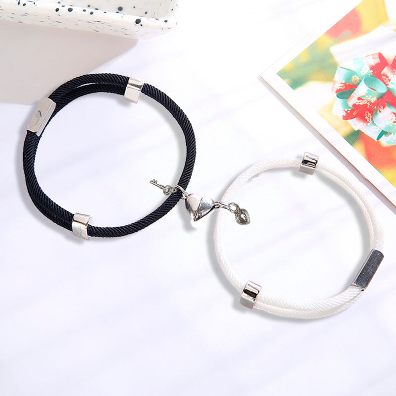 Kit 2 Brazaletes Magnéticos Pulsera  Llave Y Candado Parejas