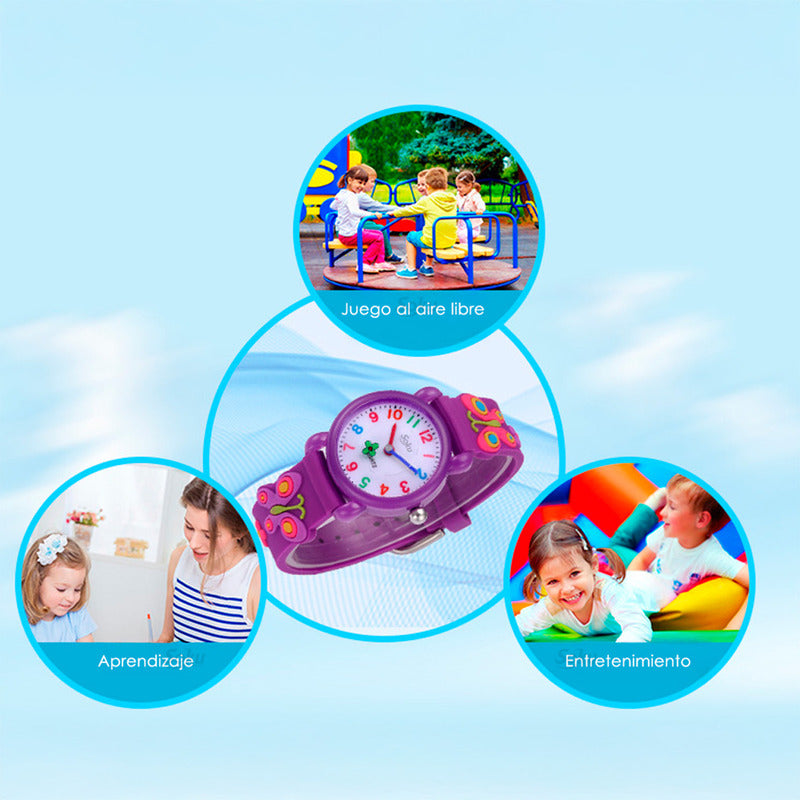 Reloj Niña Mariposa 3d Kawaii Impermeable Calidad