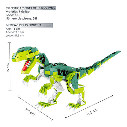 Soku Veloci Raptor Bloques Articulados Dino Coleccionable